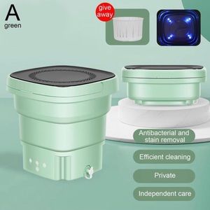 Portable Mini Washing Machine With Drain Bucket Green